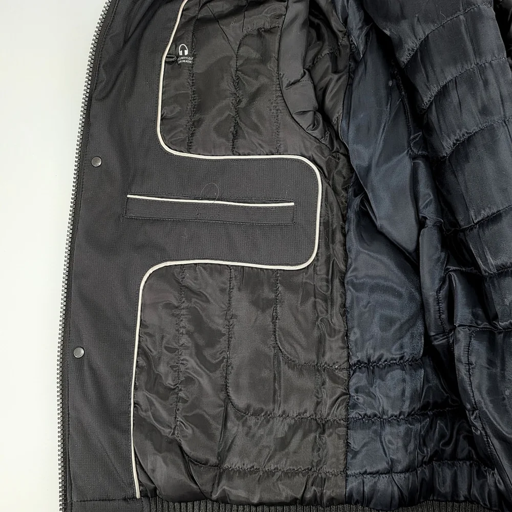 Calvin Klein Bomber Jacket Mens Small Black Water Resistant Windbreaker Ripstop - Picture 9 of 16